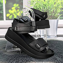 Босоніжки жіночі Carti чорні шкіряні на платформі 4877, фото 3