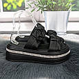 Шльопанці жіночі Ailaifa чорні еко-шкіра на платформі 4987, фото 5