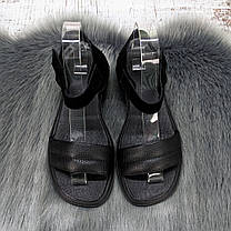 Босоніжки жіночі Мрія чорні шкіряні на низькому ходу 4994, фото 5