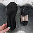 Шльопанці жіночі Elena чорні зі стразами на низькому ходу 4989, фото 7
