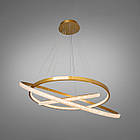 Світлодіодна підвісна Led люстра 165 Вт з пультом д/к колір каркасу золотий D-D3590-1000+800+600G, фото 4