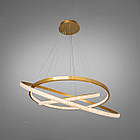 Світлодіодна підвісна Led люстра 165 Вт з пультом д/к колір каркасу золотий D-D3590-1000+800+600G, фото 3