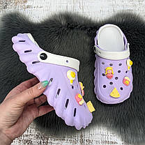 Крокси жіночі Luck Line бузкові з джибітсами 4939-2, фото 4