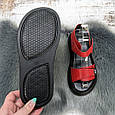 Босоніжки жіночі Carti червоні шкіряні на чорній підошві 4876, фото 8