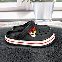 Крокси дитячі для дівчинки Luck Line чорні з джибітсей Minnie 5108_2