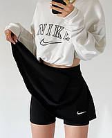 Юбка шорты короткая с принтом и без. Летняя юбка спортивная с шортами, мини. Черный, белый 40/42, 44/46