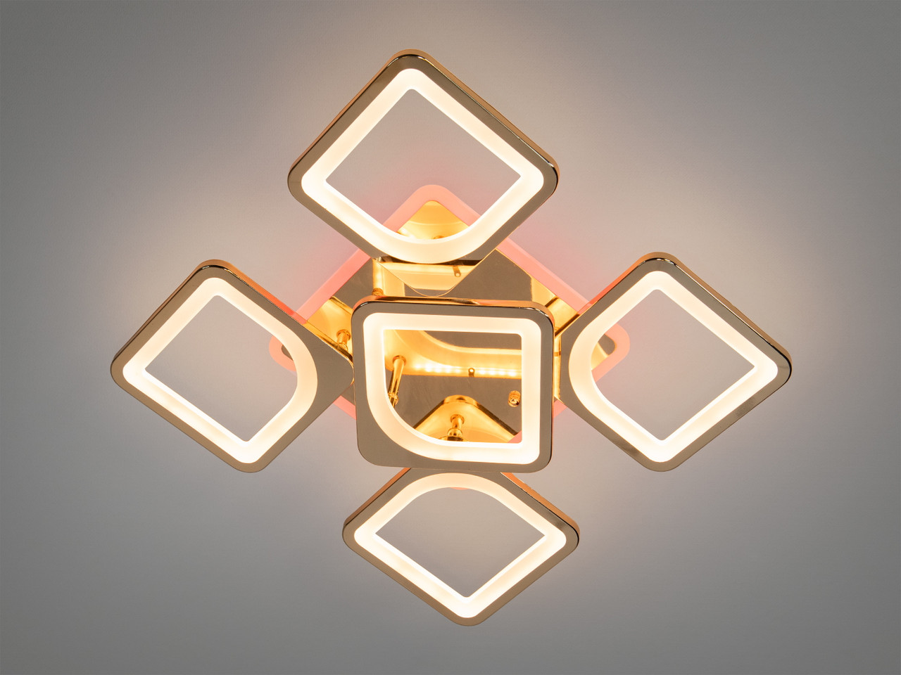 LED-люстра в спальню з пультом, колір золото, 80 W на 11 м2 S8060-4+1G-LS