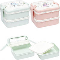 Від 2 шт. Контейнер для їжі подвійний "ланч-бокс" 6301,  16*12*11см купит оптом