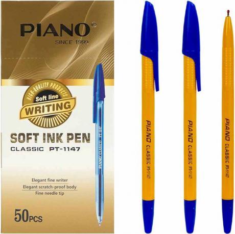 Від 50 шт. Ручка масляна PIANO жовтий корпус PT-1147B синя купити дешево оптом в інтернет-магазині купити дешево оптом в