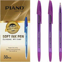 Від 50 шт. Ручка масляна   PIANO прозорий корпус PT-1147-A фіолетова  купити дешево оптом в інтернет-магазині