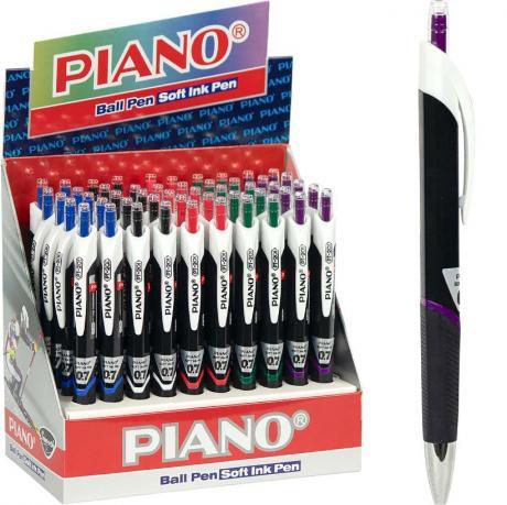 Від 50 шт. Ручка масляная PIANO автоматическая PT-201 синяя купити дешево оптом в інтернет-магазині