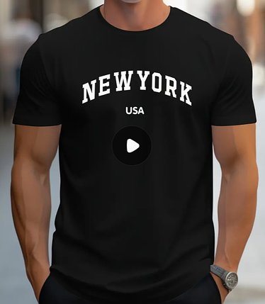 Чоловіча футболка Ведмедик New York Black, фото 1