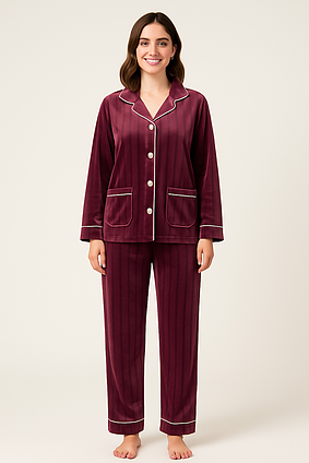 Піжама жіноча тепла Qiaosecai бордовий