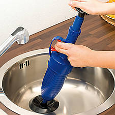 Пневматичний вантуз, сантехнічний пістолет, очищувач каналізації високого тиску Toilet dredge GUN BLUE (205), фото 2