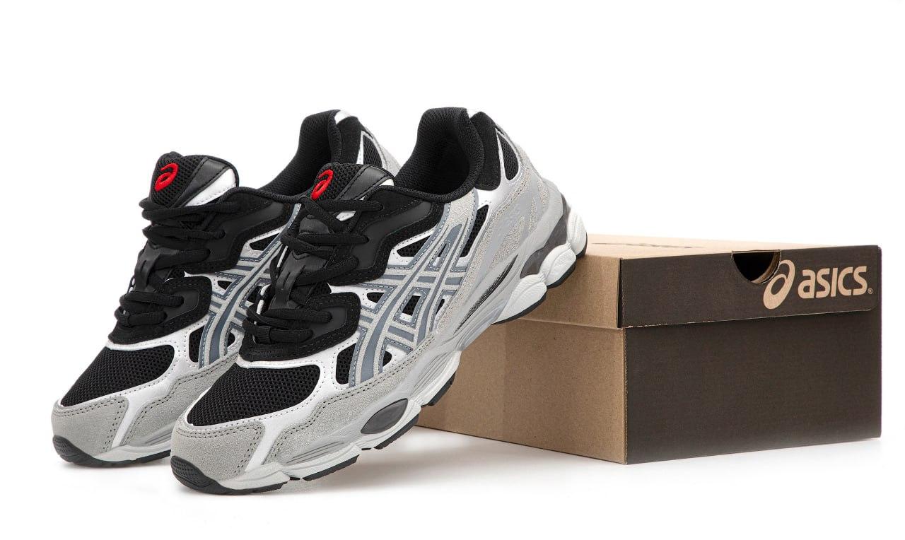 Чоловічі кросівки Asics Gel NYC Black Grey Чорні з сірим Взуття Асікс Гель Нук замша текстиль демісезон