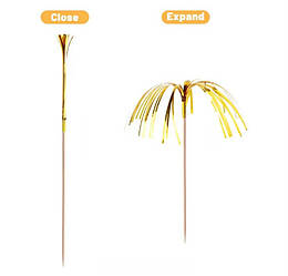 Шпажки для декору пальма набір 10 шт. золоті