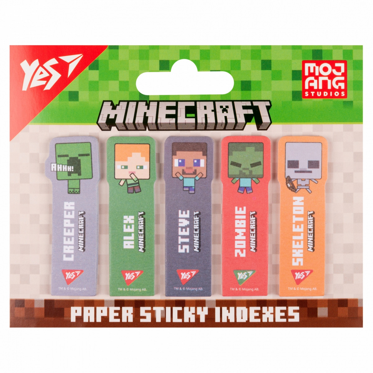 Індекси паперові Yes Minecraft 55х15мм 100 шт (5x20) (170409)
