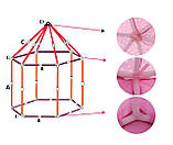 Дитячий, ігровий намет-будиночок RESTEQ, Велика дитяча альтанка. 135см х 140см. Рожева, фото 7