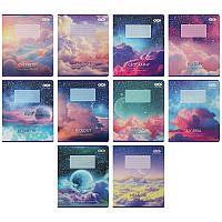 Набір предметних зошитів 10 шт 8 предметів ZiBi CLOUDS 36 арк. клітинка структ. лак + вибір. УФ-лак