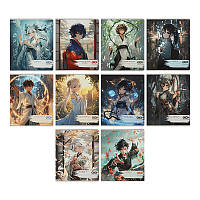 Набір предметних зошитів 10 шт 8 предметів ZiBi ANIME 48 арк. клітинка софт тач + УФ лак  (ZB.1704-99)