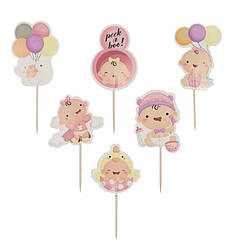 Шпажки для декора "Baby girl" набор 10 шт