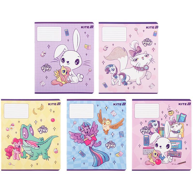 Зошит Kite My Little Pony 12 арк. клітинка УФ лак + глітер мікс обкладинок (LP25-232)
