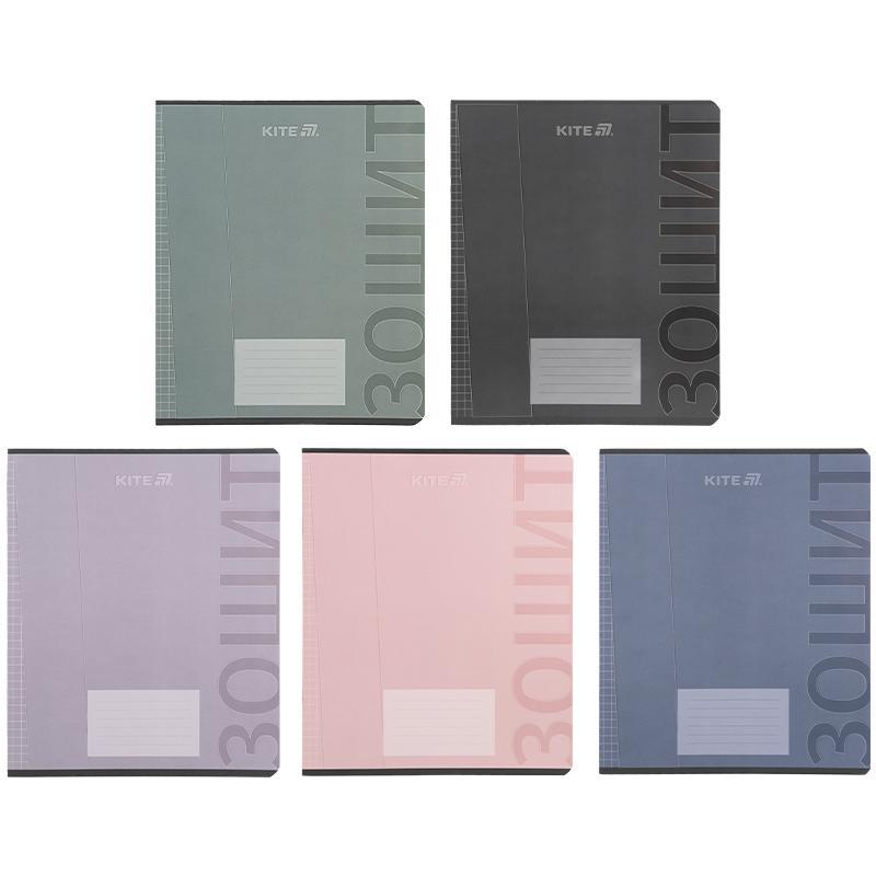 Зошит Kite One color 18 арк. клітинка софт тач + УФ лак мікс обкладинок (K25-236-2)