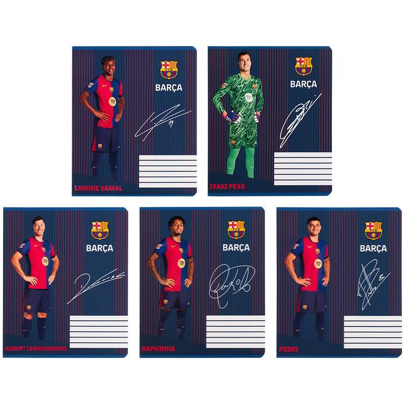 Зошит Kite FC Barcelona 18 арк. клітинка софт тач + УФ лак мікс обкладинок (BC25-236)