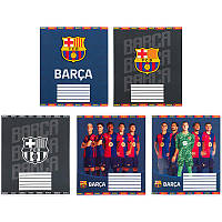 Зошит Kite FC Barcelona 12 арк. клітинка софт тач + УФ лак мікс обкладинок (BC25-232)