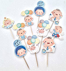 Шпажки для декору "Baby boy" набір 10 шт