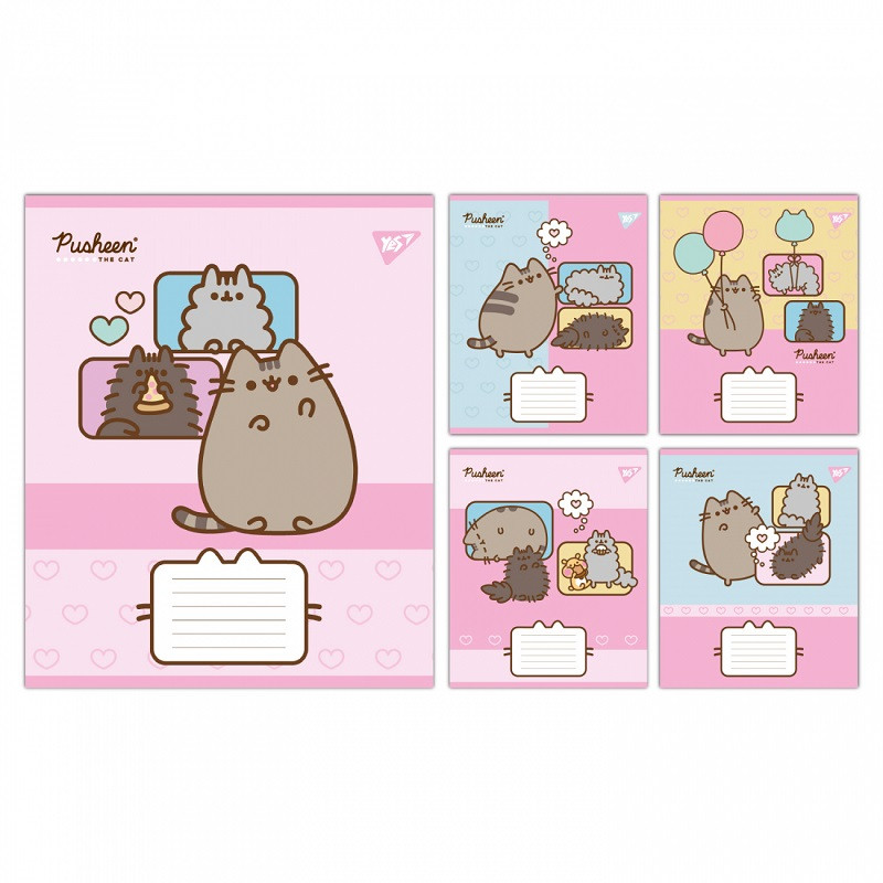 Зошит YES Pusheen Funny 12 арк. клітинка мікс дизайнів (767602)