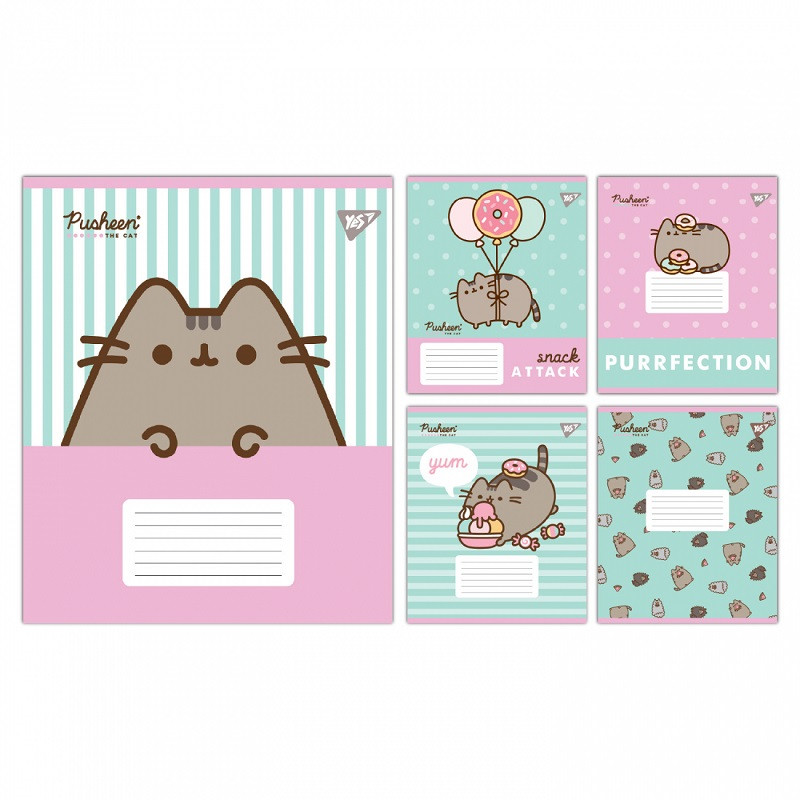 Зошит YES Pusheen Candy 12 арк. клітинка мікс дизайнів (767597)