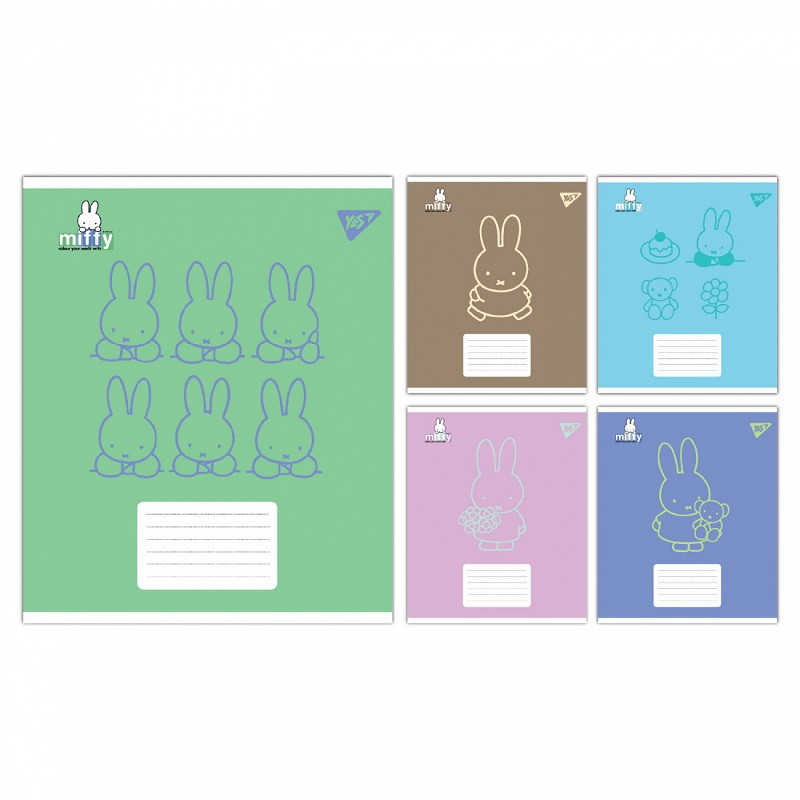 Зошит YES Miffy Bunny 12 арк. коса лінія мікс дизайнів (767619)