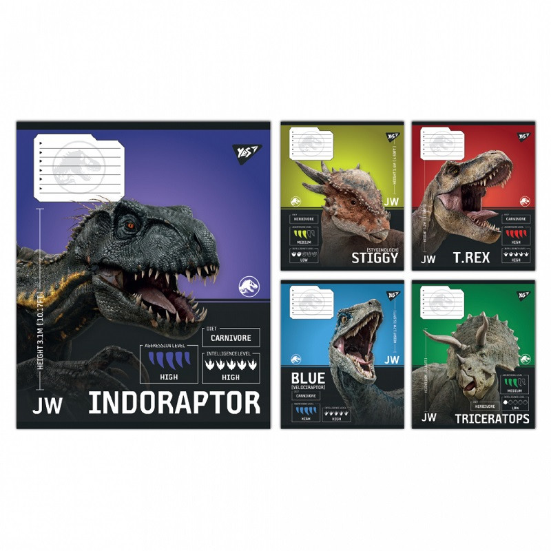 Зошит YES JURASSIC WORLD Strength and Power 18 арк. лінія мікс дизайнів (767667)