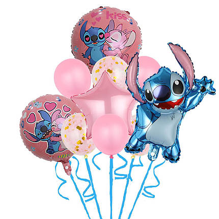 Фонтан з кульок Стіч з конфетті, фото 1