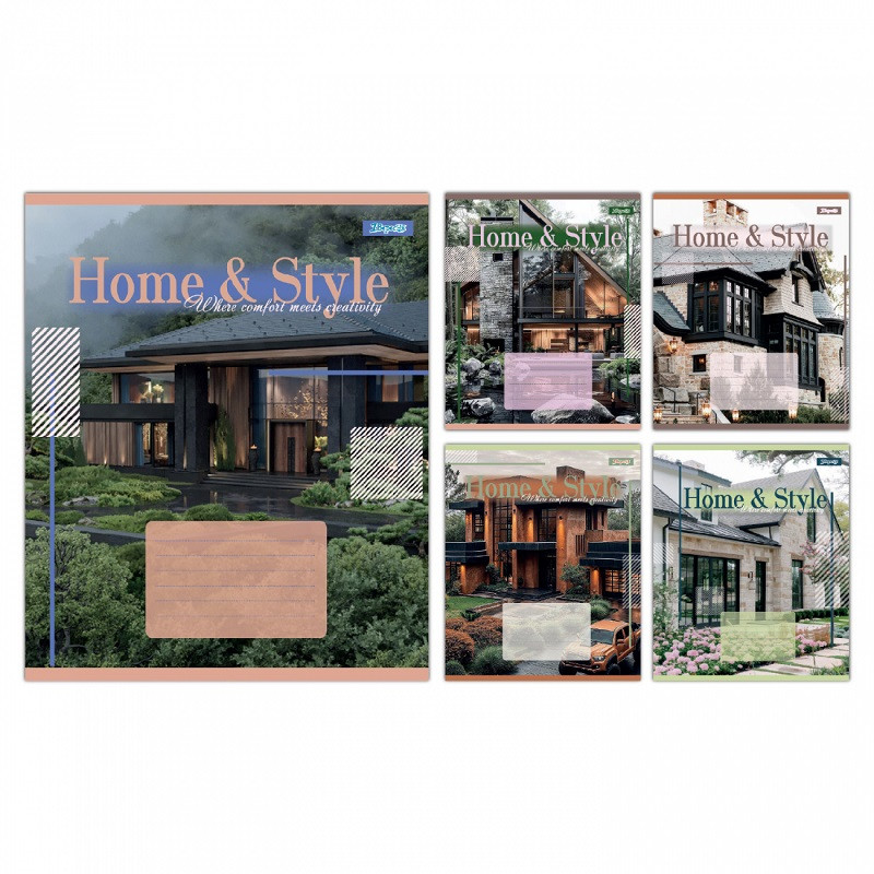 Зошит 1 Вересня Home & Style 48 арк. клітинка мікс дизайнів (768117)