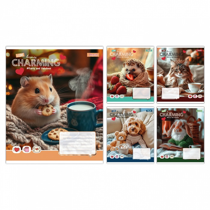 Зошит 1 Вересня Charming 24 арк. клітинка мікс дизайнів (768187)
