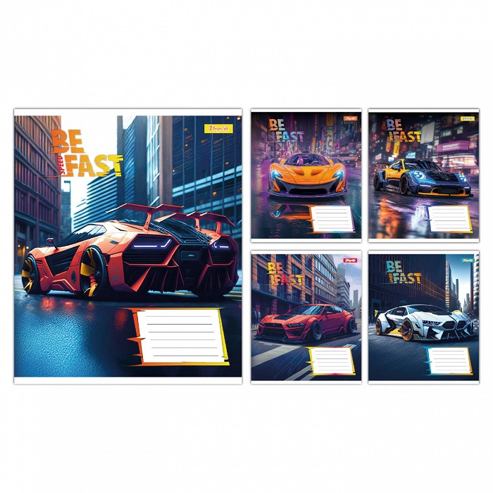 Зошит 1 Вересня Be Fast 18 арк. клітинка мікс дизайнів (768007)