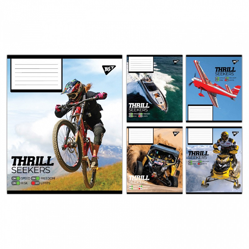 Зошит YES Thrill Seekers 48 арк. клітинка мікс дизайнів (767788)