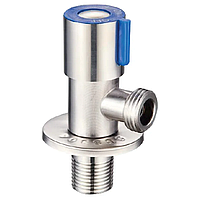 Кран для підключення сантехприладів з нерж. сталі SUS304 (синій) MIXXUS VAL-01-1/2x1/2 (MI6532)