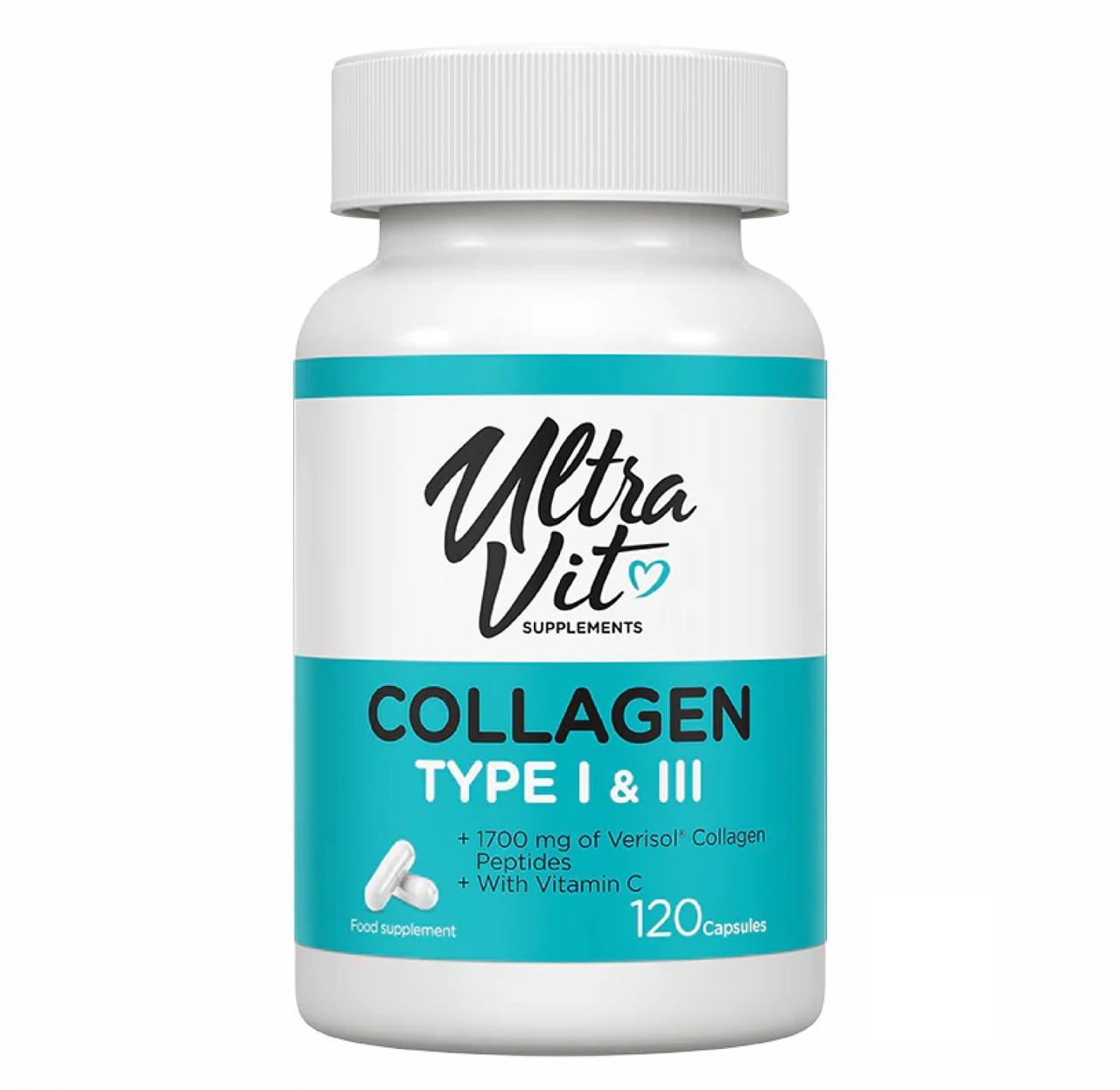 Коллаген VPLab UltraVit Collagen Type I&III, 120 капсул, фото 1