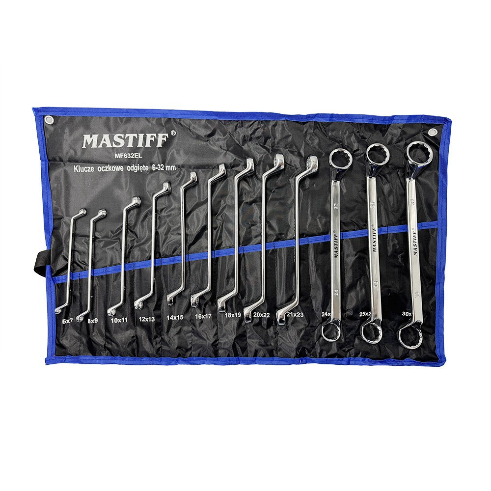 Набір ключів накидних 12 шт, 6-32 мм CrV Mastiff MF632EL, фото 1