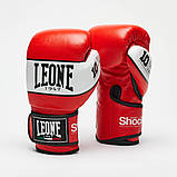 Боксерські рукавиці Leone GN047, Червоні, 12 унцій (340г.) для спортсменів 60-80 кг. + бинти, фото 10