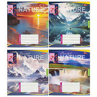 Зошит шкільний 24 аркуші клітина, серія "Красива природа", білизна 100%