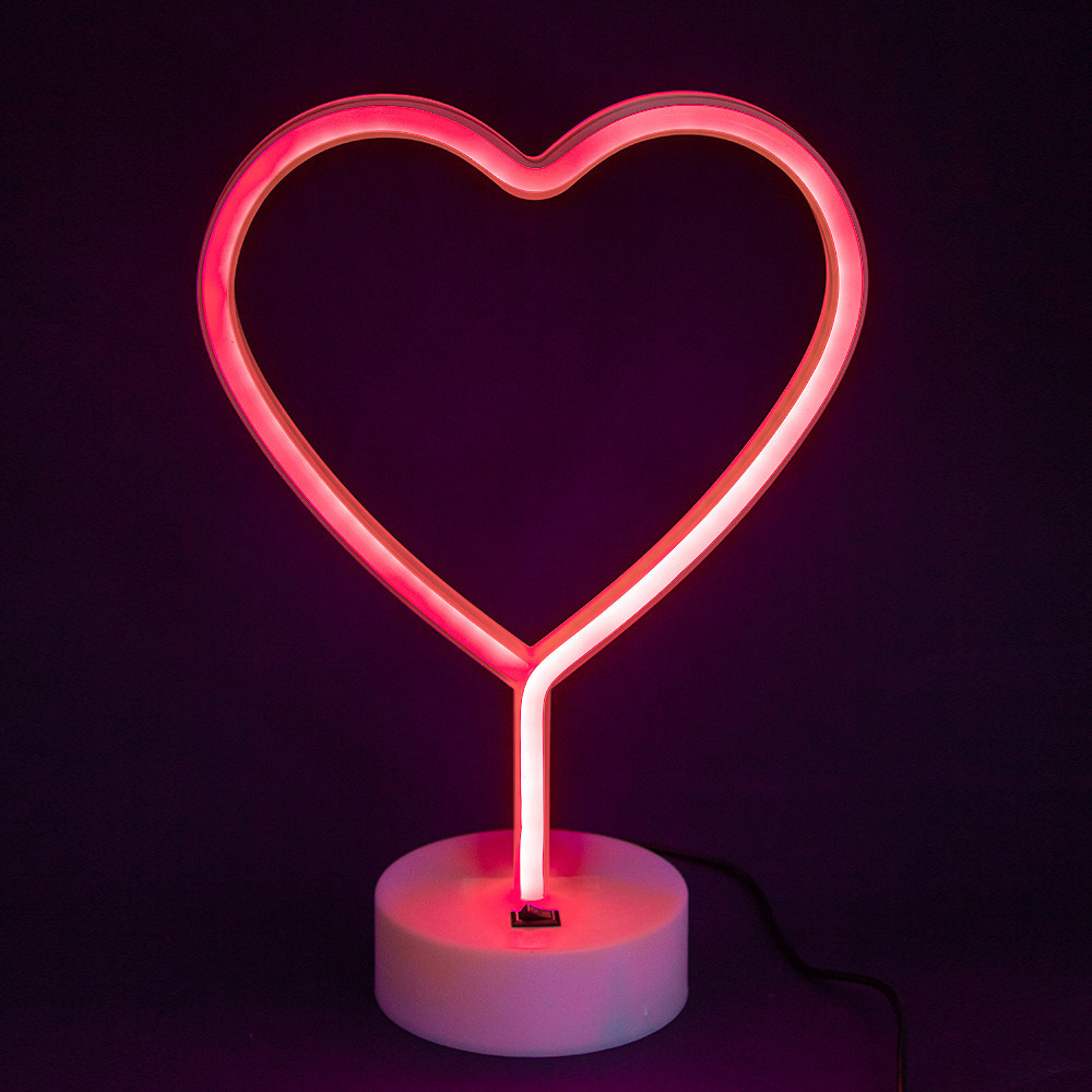Нічний світильник Neon Lamp series — Heart Red