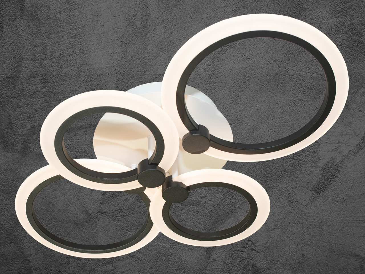 Світлодіодна смарт люстра на кухню, чорна, 55W на 8м2