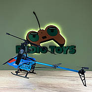 Вертоліт на радіоуправлінні "Небесна Буря" Блакитний 46 см | Гвинтокрил на пульті управління | Гелікоптер на радіокеруванні, фото 3