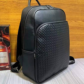 Шкіряний чоловічий рюкзак великий і місткий з принтомTiding Bag TM-46245 чорний