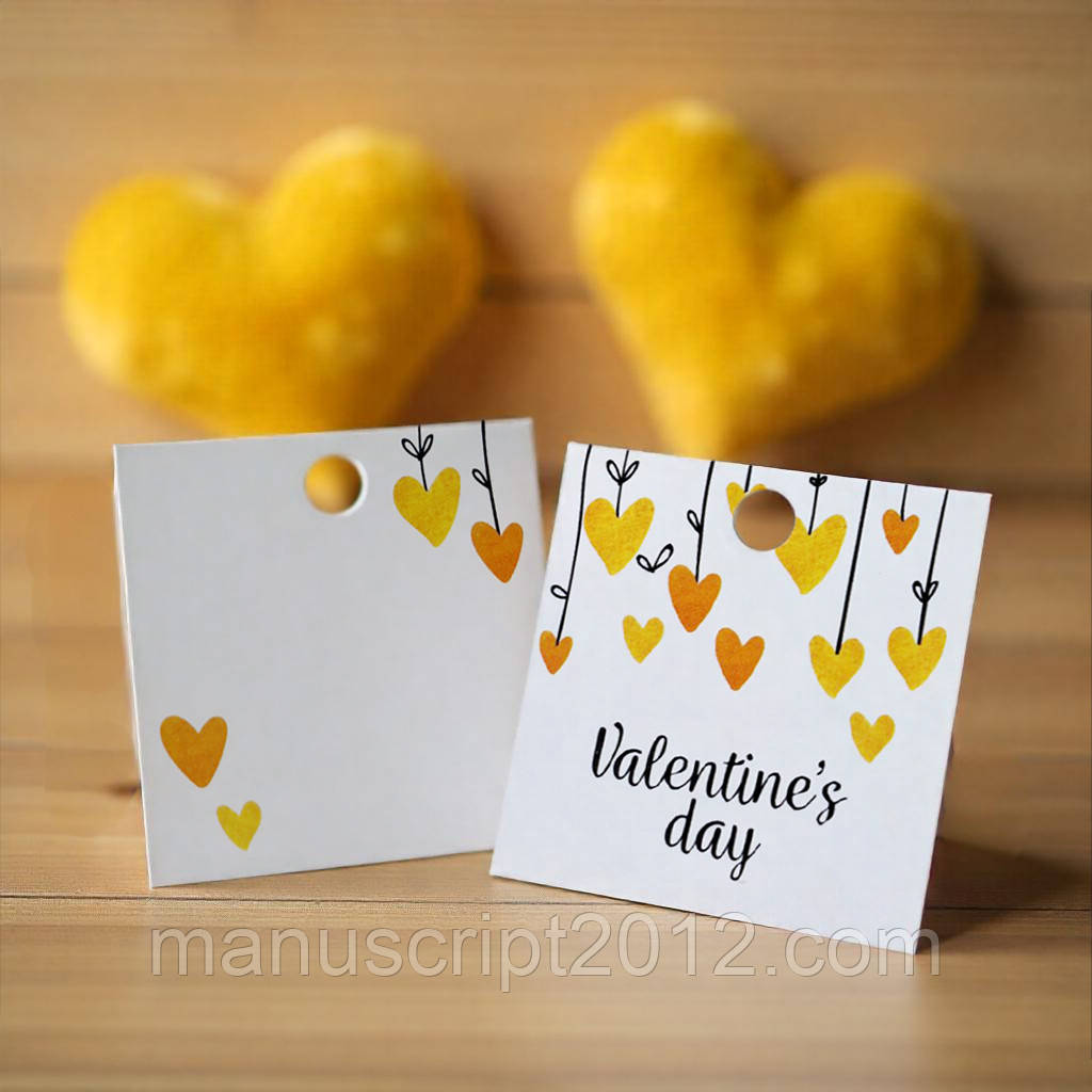Бірка на День закоханих (50х50мм.) "Valentine's day"