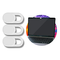 Шторка веб-камери захисна кришка наліпка для ноутбука телефона планшета біла 3 шт.